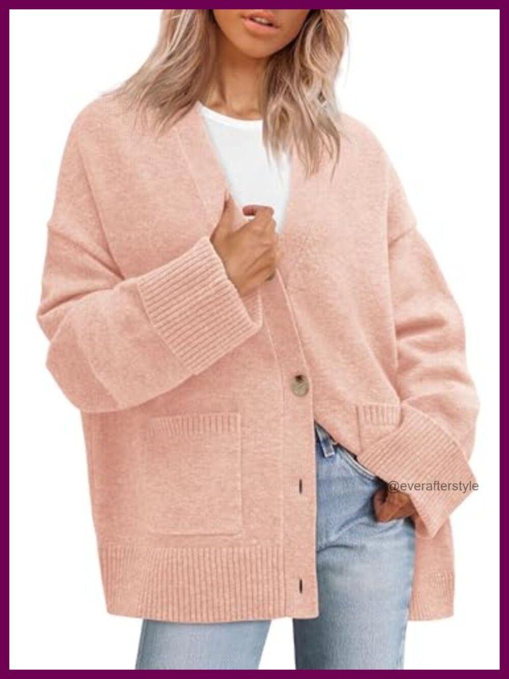 Oversized Chunky Knit Button Down Cardigan Sweater with Pockets